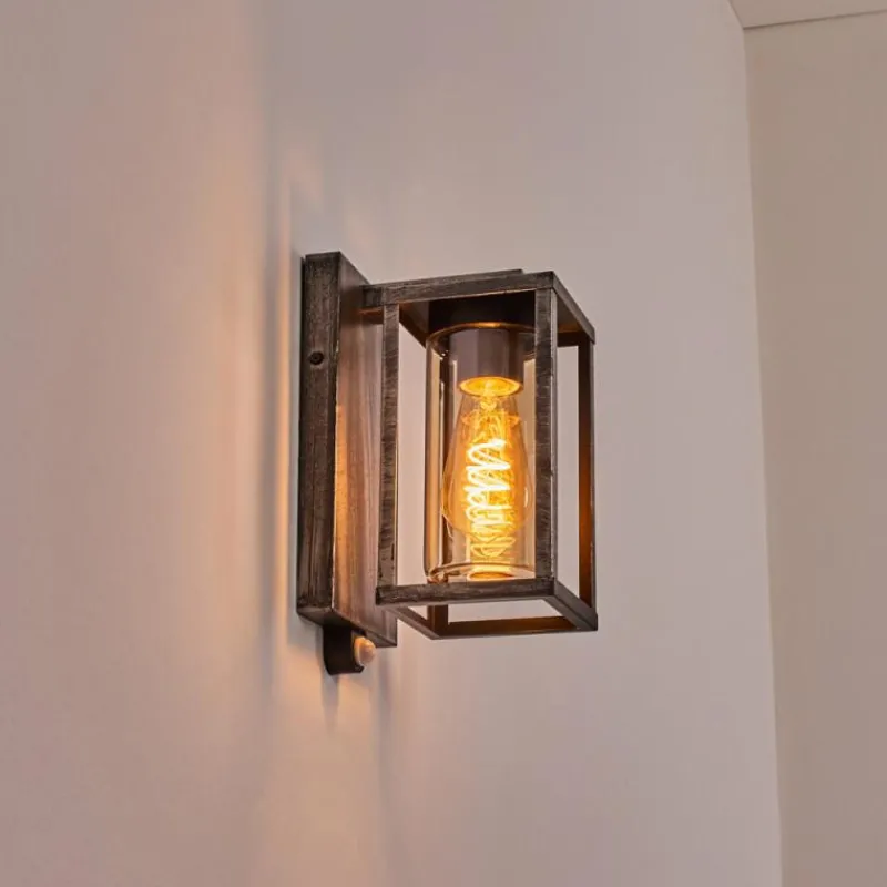 hofstein Portalis Lampe murale d´extérieur Noir, Argenté, 1 lumière, Détecteur de mouvement