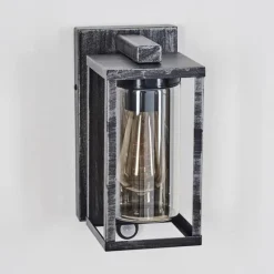 hofstein Portalis Lampe murale d´extérieur Noir, Argenté, 1 lumière, Détecteur de mouvement