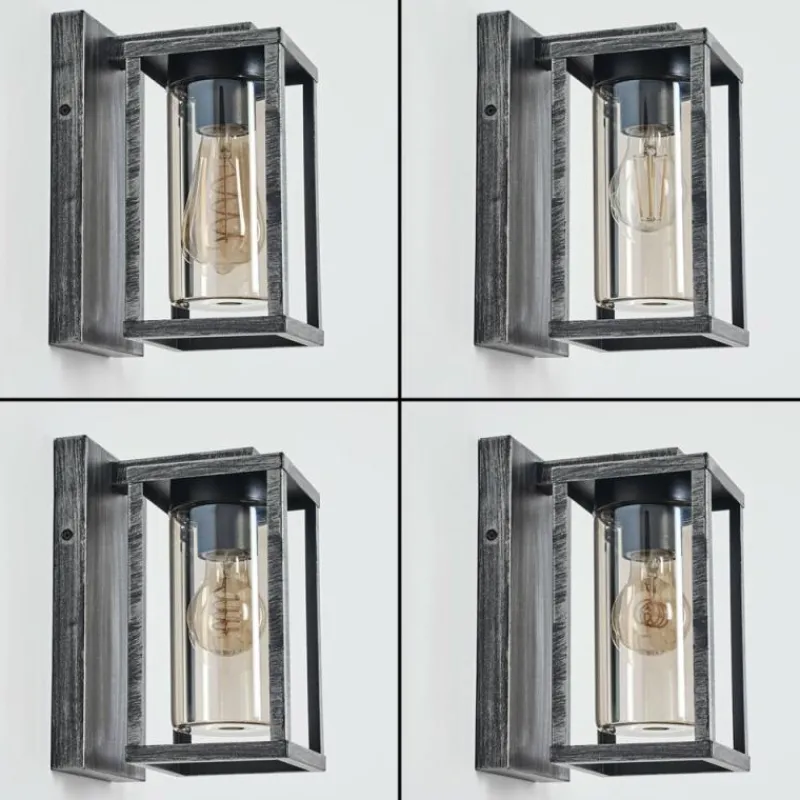 hofstein Portalis Lampe murale d´extérieur Noir, Argenté, 1 lumière