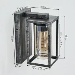 hofstein Portalis Lampe murale d´extérieur Noir, Argenté, 1 lumière