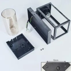 hofstein Portalis Lampe murale d´extérieur Noir, Argenté, 1 lumière