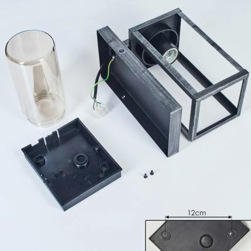 hofstein Portalis Lampe murale d´extérieur Noir, Argenté, 1 lumière