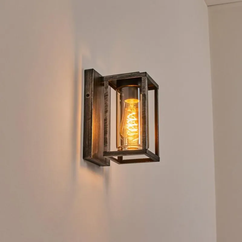 hofstein Portalis Lampe murale d´extérieur Noir, Argenté, 1 lumière