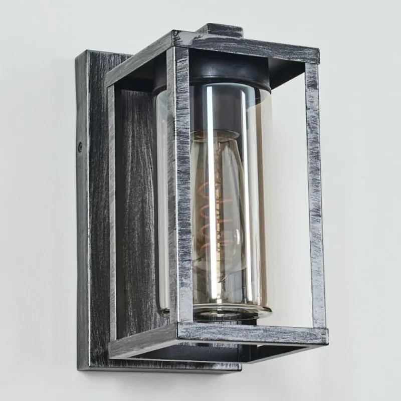 hofstein Portalis Lampe murale d´extérieur Noir, Argenté, 1 lumière