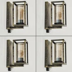 Lampes Dorées-hofstein Portalis Lampe murale d´extérieur Or, Noir, 1 lumière