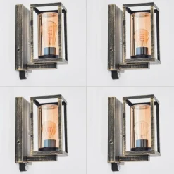 Lampes Dorées-hofstein Portalis Lampe murale d´extérieur Or, Noir, 1 lumière