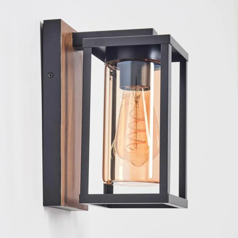 hofstein Portalis Luminaire extérieur, Lampe murale d´extérieur Brun, Couleur bois, Noir, 1 lumière