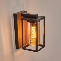 hofstein Portalis Luminaire extérieur, Lampe murale d´extérieur Brun, Couleur bois, Noir, 1 lumière