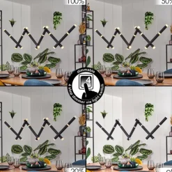 hofstein Pousseline Suspension, Suspension LED Noir, 1 lumière