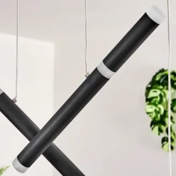 hofstein Pousseline Suspension, Suspension LED Noir, 1 lumière