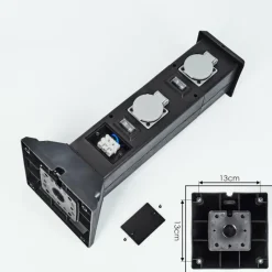 hofstein Prises électriques d'extérieur Gervais Gris, Noir