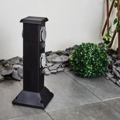 hofstein Prises électriques d'extérieur Gervais Gris, Noir