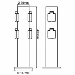 Luminaires Brilliant Prises électriques d'extérieur Brilliant Dody Noir