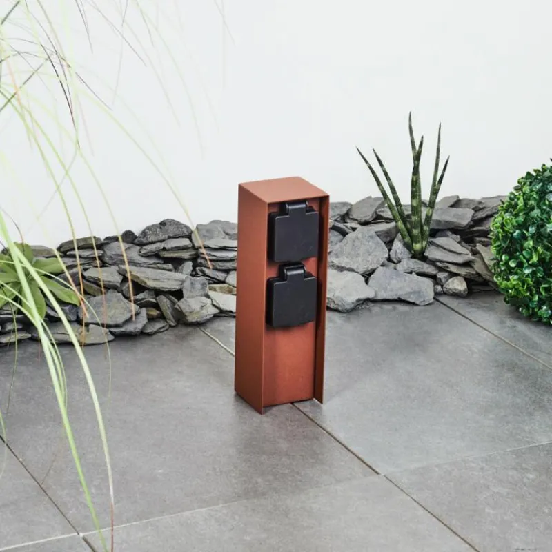 hofstein Prises électriques d'extérieur Abilene Rouille, Noir