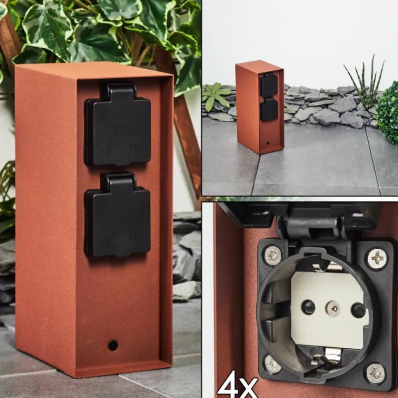 hofstein Prises électriques d'extérieur Abilene Rouille, Noir