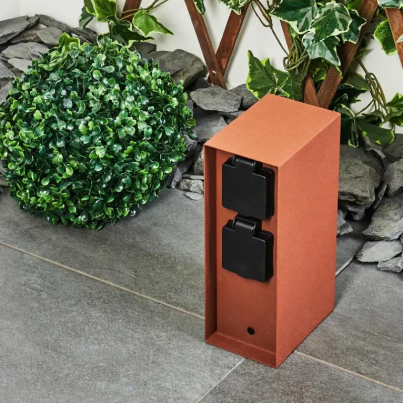 hofstein Prises électriques d'extérieur Abilene Rouille, Noir