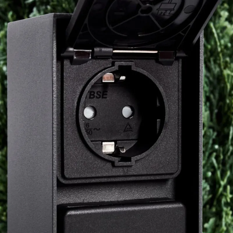hofstein Prises électriques d'extérieur Reigolil Anthracite, Noir