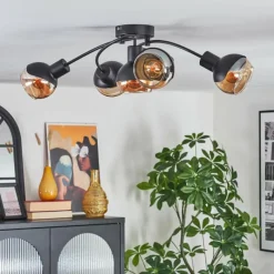 hofstein Qaran Plafonnier Noir, 5 lumières