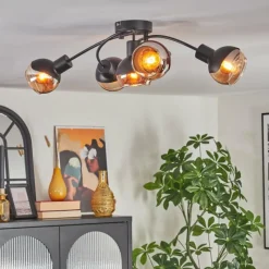 hofstein Qaran Plafonnier Noir, 5 lumières