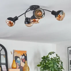 hofstein Qaran Plafonnier Noir, 5 lumières