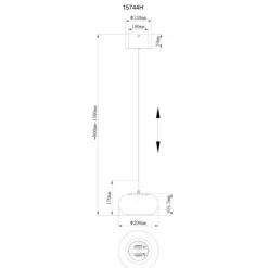 Suspension Verre Fumé-Luminaires Globo Lighting Quintara Suspension LED Noir, 1 lumière