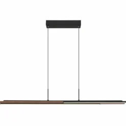 Lampes En Bois-Luminaires Globo Lighting Quito Suspension LED Brun foncé, Noir, 1 lumière