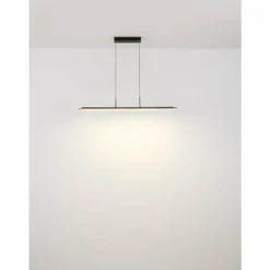 Lampes En Bois-Luminaires Globo Lighting Quito Suspension LED Brun foncé, Noir, 1 lumière