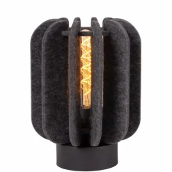 Lampes En Tissu-Luminaires Lucide RAFAL Lampe à poser Noir, 1 lumière