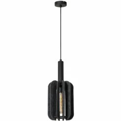 Lampes En Tissu-Luminaires Lucide RAFAL Suspension Noir, 1 lumière