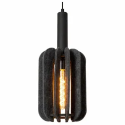 Lampes En Tissu-Luminaires Lucide RAFAL Suspension Noir, 3 lumières