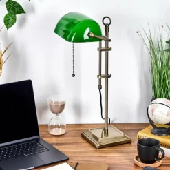hofstein Ragaz Lampe de banquier, Lampe de bureau, Lampe à poser Vieux laiton, 1 lumière