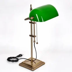 hofstein Ragaz Lampe de banquier, Lampe de bureau, Lampe à poser Vieux laiton, 1 lumière