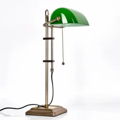 hofstein Ragaz Lampe de banquier, Lampe de bureau, Lampe à poser Vieux laiton, 1 lumière