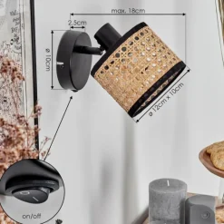 hofstein Ramila Applique murale, Spot mural Noir, 1 lumière