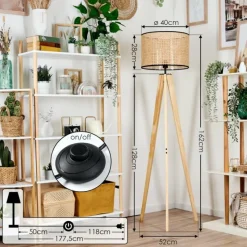 Luminaires Scandinaves-hofstein Ramila Lampadaire Écru, 1 lumière