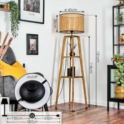 Luminaires Scandinaves-hofstein Ramila Lampadaire Écru, 1 lumière