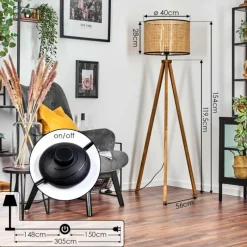 Luminaires Scandinaves-hofstein Ramila Lampadaire Écru, 1 lumière