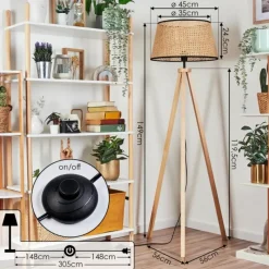 Luminaires Scandinaves-hofstein Ramila Lampadaire Écru, 1 lumière