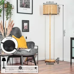 Luminaires Scandinaves-hofstein Ramila Lampadaire Écru, 1 lumière