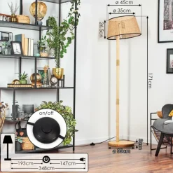 Luminaires Scandinaves-hofstein Ramila Lampadaire Écru, 1 lumière