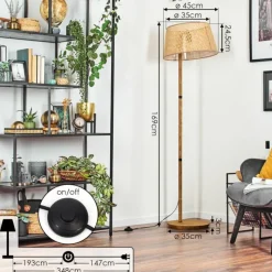 Lampes En Tissu-hofstein Ramila Lampadaire Écru, 1 lumière