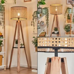Luminaires Scandinaves-hofstein Ramila Lampadaire Écru, Noir, 1 lumière