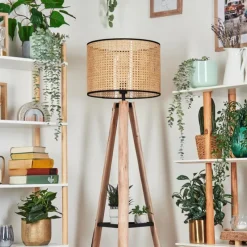 Luminaires Scandinaves-hofstein Ramila Lampadaire Écru, Noir, 1 lumière