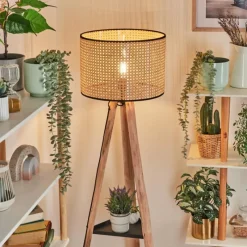 Luminaires Scandinaves-hofstein Ramila Lampadaire Écru, Noir, 1 lumière