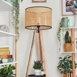 Luminaires Scandinaves-hofstein Ramila Lampadaire Écru, Noir, 1 lumière