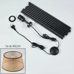 Luminaires Scandinaves-hofstein Ramila Lampadaire Écru, Noir, 1 lumière