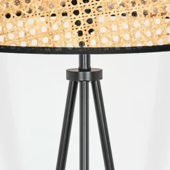 Luminaires Scandinaves-hofstein Ramila Lampadaire Écru, Noir, 1 lumière