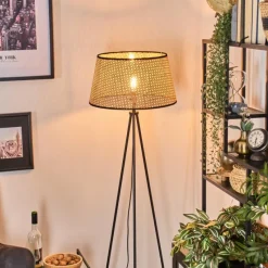 Luminaires Scandinaves-hofstein Ramila Lampadaire Écru, Noir, 1 lumière