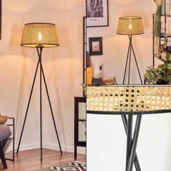 Luminaires Scandinaves-hofstein Ramila Lampadaire Écru, Noir, 1 lumière