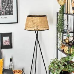Luminaires Scandinaves-hofstein Ramila Lampadaire Écru, Noir, 1 lumière
